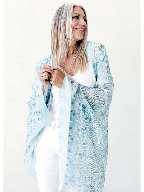 Stola in Modal/Cashmere "Serpente Peonia".